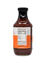 Back label of Franklin Barbecue Original sauce showing nutrition facts and ingredient list.