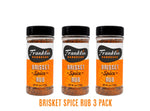 Three bottles of Franklin Barbecue Brisket Spice Rub on a white background