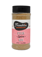Bottle of Franklin Barbecue Steak Spice Rub on a white background