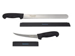 Image showing Franklin Dexter-Russell Scalloped and Boning knife bundle with both black plastic knife cover.