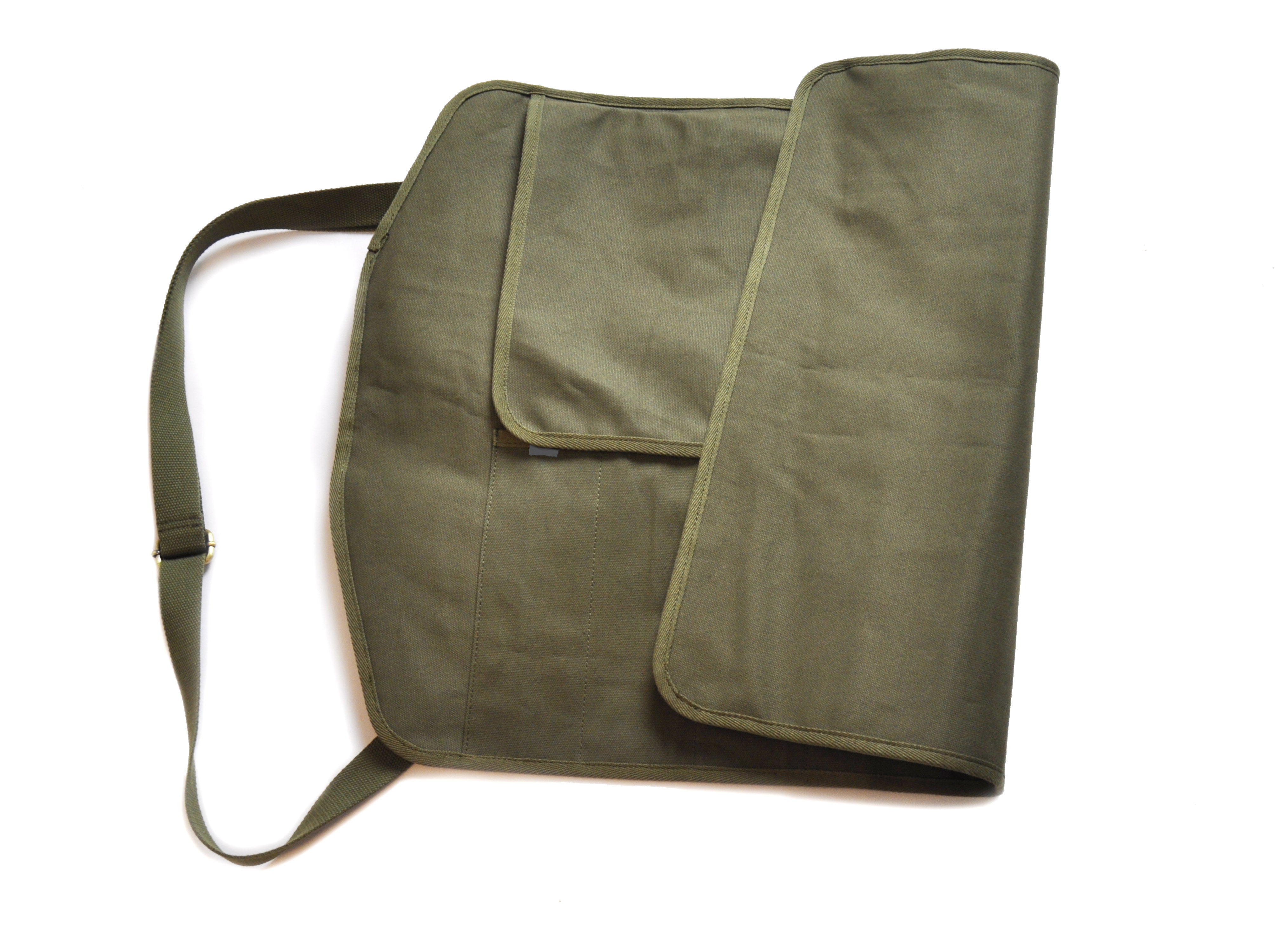 Folded Green Franklin Barbecue PIts knife roll