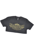 Grey t-shirt with Registered Franklin Barbecue Pits logo in yellow